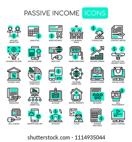 Passive Income , Thin Line and Pixel Perfect Icons