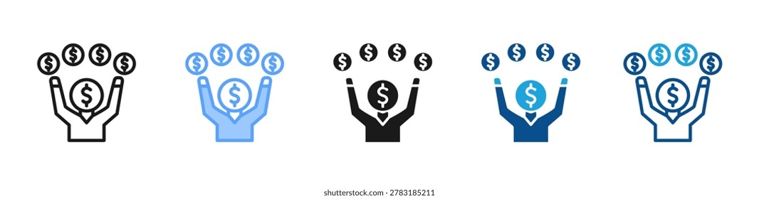 Passive Income web icon with multiple style collection