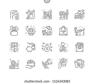 Passive income Well-crafted Pixel Perfect Vector Thin Line Icons 30 2x Grid for Web Graphics and Apps. Simple Minimal Pictogram