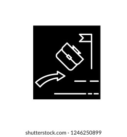 Passive investing black icon, vector sign on isolated background. Passive investing concept symbol, illustration 