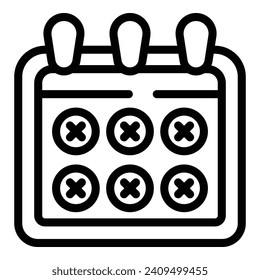 Passive lifestyle calendar icon outline vector. Body break fat. Danger use substance