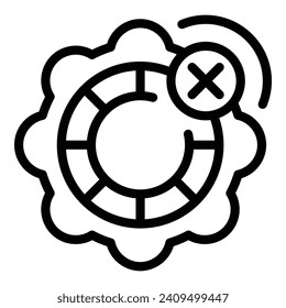Icono de estilo de vida pasivo contorno vector. Vida sedentaria poco saludable. Usar peligro de cenizas