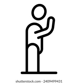 Passive lifestyle man problem icon outline vector. Person fat man. Nutrition substance