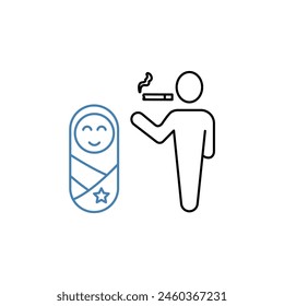passive smoking concept line icon. Simple element illustration. passive smoking concept outline symbol design.