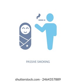 passive smoking concept line icon. Simple element illustration. passive smoking concept outline symbol design.