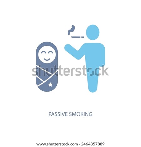 passive smoking concept line icon. Simple element illustration. passive smoking concept outline symbol design.