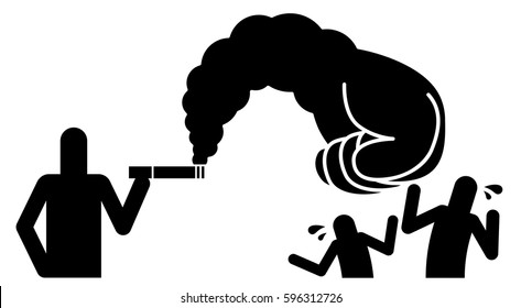 passive smoking concept pictogram