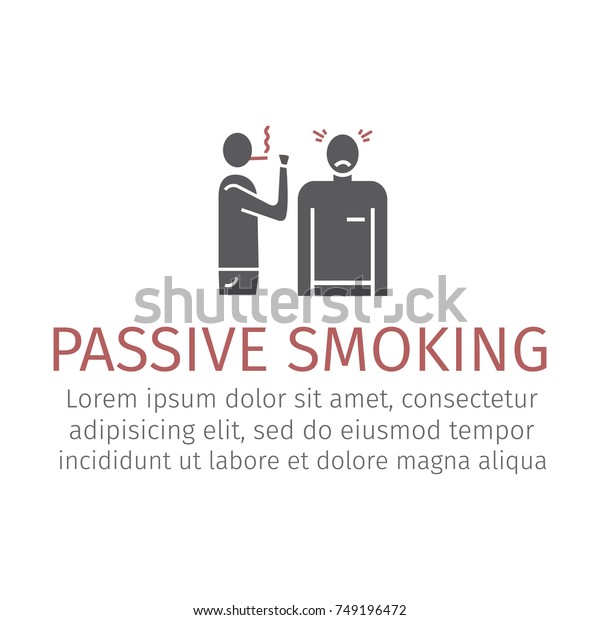 Passive\
smoking icon. Vector flat cartoon\
illustration
