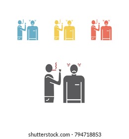 Passive smoking icon. Vector illustration