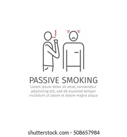 Passive Smoking Line Icon
