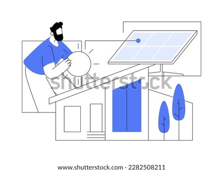 Passive solar architecture abstract concept vector illustration. Passive solar home, ecology environment, sustainable building, eco-friendly architecture, modern infrastructure abstract metaphor.
