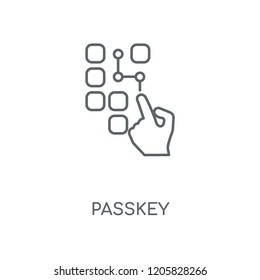Passkey linear icon. Passkey concept stroke symbol design. Thin graphic elements vector illustration, outline pattern on a white background, eps 10.