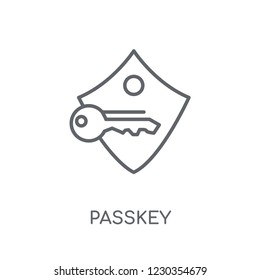 Passkey linear icon. Modern outline Passkey logo concept on white background from Internet Security and Networking collection. Suitable for use on web apps, mobile apps and print media.