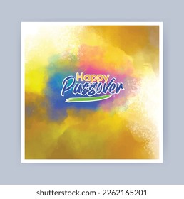 Passover, celebration mnemonic concept with watercolor background , jewish Passover holiday