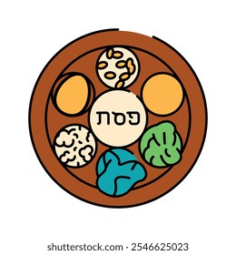 Passover color icon. Judaism religion.Sign for web page, mobile app, button, logo. Vector isolated button. Editable stroke.