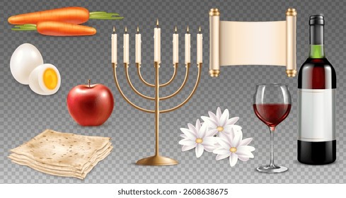 Passover Elements on transparent background