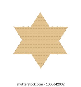 Passover holiday flat design icons of matzot in star of david shape.
