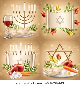 Passover Illustration with Food Collection