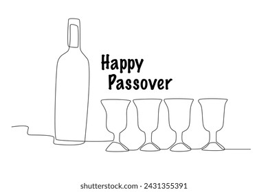 Passover in the Jews and Passover in different. Passover one-line drawing