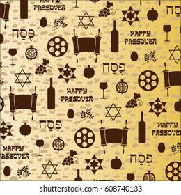 passover pattern on matzoh background