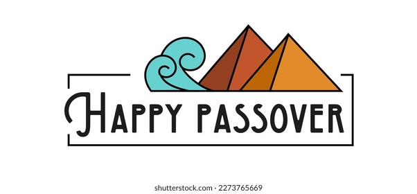 Passover , Pesach, Jewish holiday. Haggadah vector illustration. The Escape from Egypt concept.