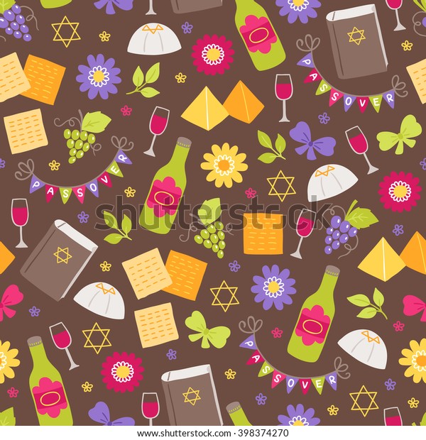 Passover Seamless Pattern Jewish Star Grapes Stock Vector (Royalty Free ...