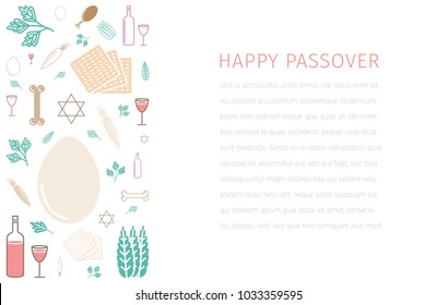 Passover seder banner. Vector illustration.