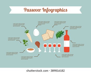 Passover seder flat icons . happy Jewish holiday Pesach