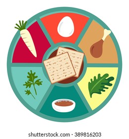 Passover seder flat icons . happy Jewish holiday Pesach