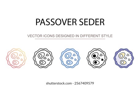 Passover Seder icon design with white background stock illustration