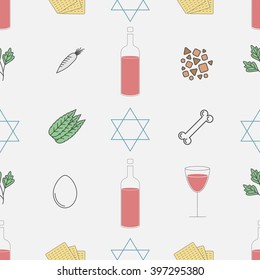 Passover seder plate seamless pattern