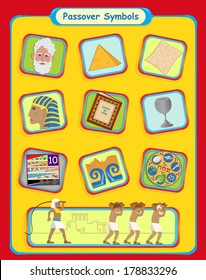 Passover Symbols - Cute Passover holiday symbols. Eps10