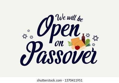 Passover,we will be open card or background. vector illustration.