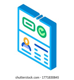 Passport Access Icon Vector. Isometric Passport Access sign. color isolated symbol illustration