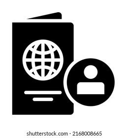 Passport account icons set glyph style. Glyph style. Vector. Isolate on white background.