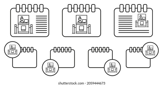 Passport, adventure vector icon in calender set illustration for ui and ux, website or mobile application