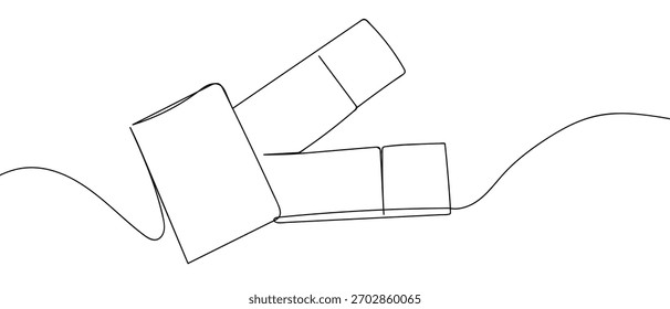 Pasaporte y billete de avión, una línea continua Estilo lineal simple minimalista. Ilustración de contorno de Vector.