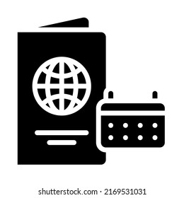 Passport appointment icons glyph style. Glyph style. Vector. Isolate on white background.