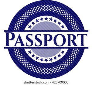 Passport badge with jean texture