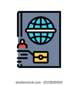 Pasaporte Vector de icono de color biométrico. Pasaporte signo biométrico. Ilustración de símbolo aislado