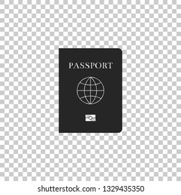 Passport with biometric data icon isolated on transparent background. Identification Document. Flat design. Vector Illustration