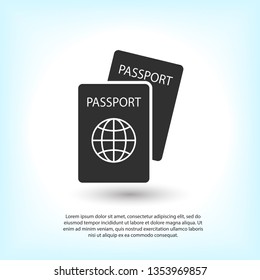 Passport with biometric data icon isolated on background. International travel passport document icon. Passport vector icon EPS 10. Passport Icon - Travel. Pass isolated