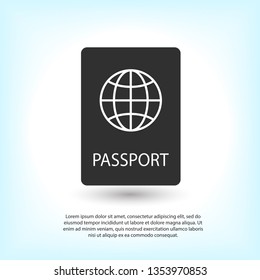 Passport with biometric data icon isolated on background. International travel passport document icon. Passport vector icon EPS 10. Passport Icon - Travel. Pass isolated