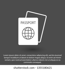Passport with biometric data icon isolated on background. International travel passport document icon. Passport vector icon EPS 10. Passport Icon - Travel. Pass isolated
