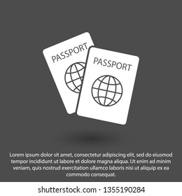 Passport with biometric data icon isolated on background. International travel passport document icon. Passport vector icon EPS 10. Passport Icon - Travel. Pass isolated