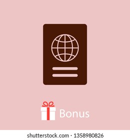 Passport with biometric data icon isolated on background. International travel passport document icon. Passport vector icon EPS 10. Passport Icon - Travel. Pass isolated