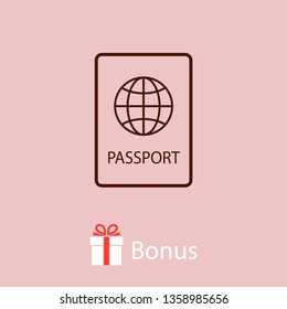 Passport with biometric data icon isolated on background. International travel passport document icon. vector icon EPS 10.