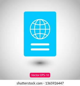 Passport with biometric data icon isolated on background. International travel passport document icon. Passport vector icon EPS 10. Passport Icon - Travel. Pass isolated