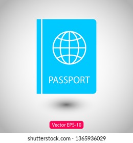 Passport with biometric data icon isolated on background. International travel passport document icon. Passport vector icon EPS 10. Passport Icon - Travel. Pass isolated