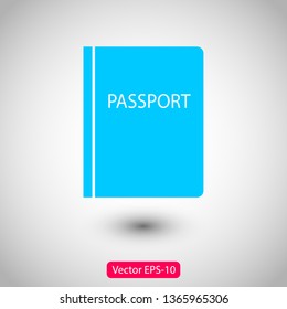 Passport with biometric data icon isolated on background. International travel passport document icon. Passport vector icon EPS 10. Passport Icon - Travel. Pass isolated